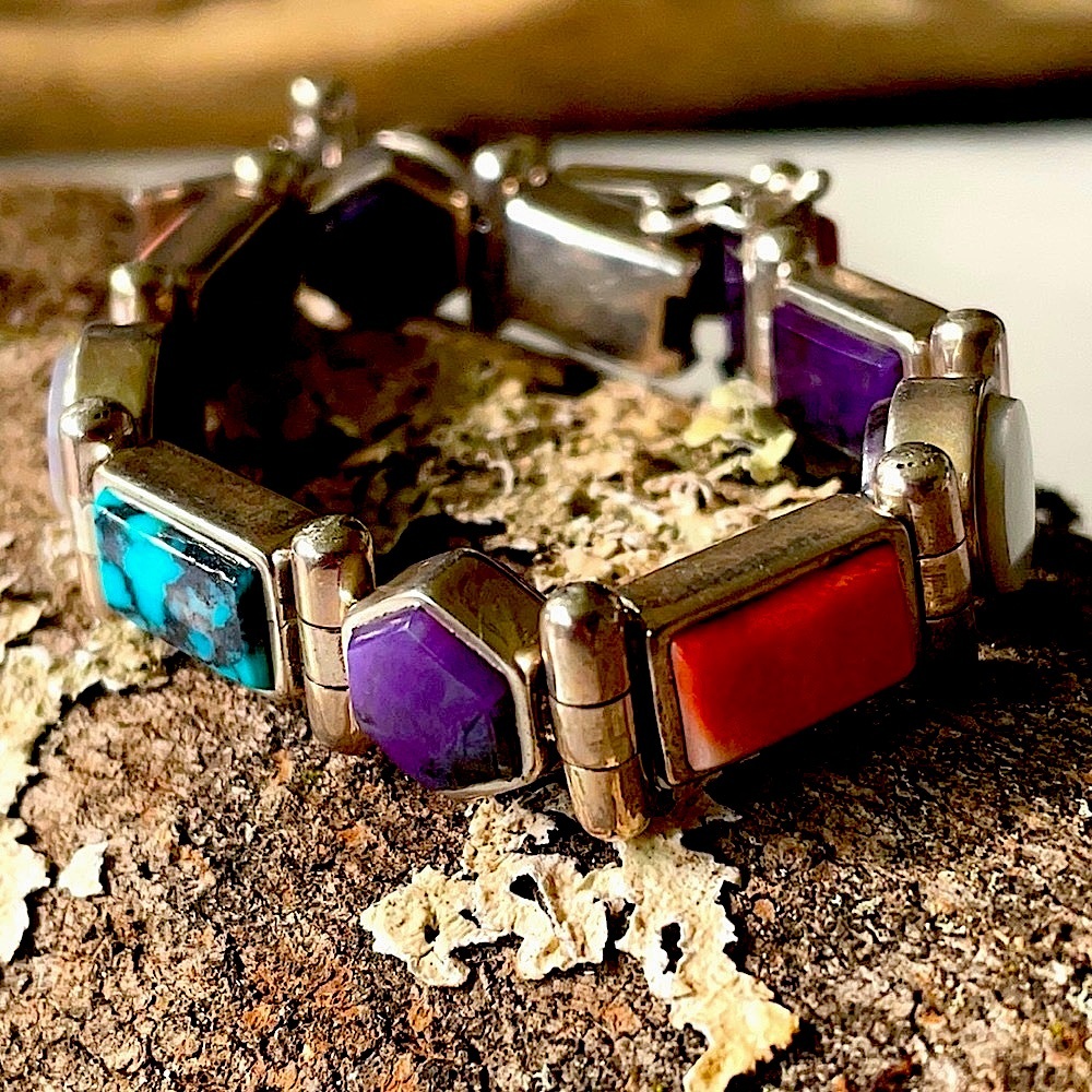 Vintage Native American Link Reversible Bracelet - Picture 3 of 16